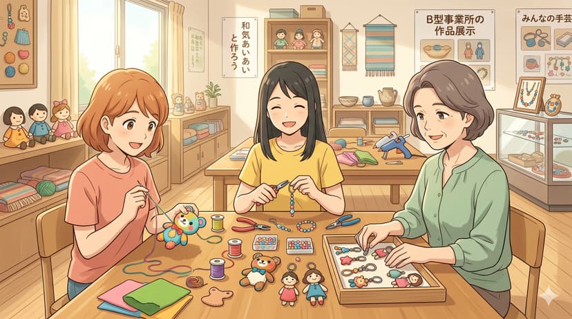 手芸・工作に取り組む人々