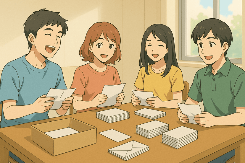 軽作業をする人々