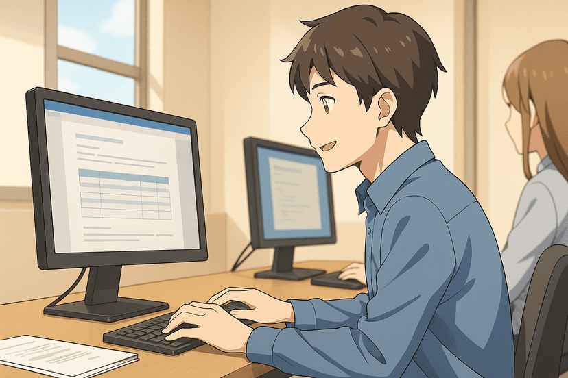 パソコン作業をする人